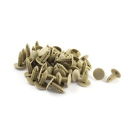 TUCKBOLD 50pcs 6mm Hole Beige Push Plastic Rivets Fastener Door Trim Panel Clip Stylish Design Automotive Parts