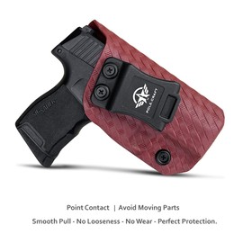 POLE.CRAFT P365 Holster, Carbon Fiber Kydex Holster IWB for sig P365 Holsters - Inside Waistband Holster sig P365 Pistol Gun Case Accessories (Red, Right Hand)