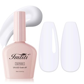 Imtiti Warm White Gel Nail Polish, 1Pcs Pure White Gel Polish Soak Off UV LED Gel Polish, Long Lasting, Nail Art Manicure Salon DIY at Home for Autumn and Winter (0.34 Fl Oz-1923)