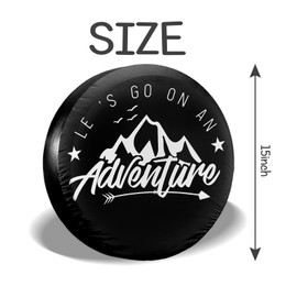 Lobani Adventure Camper Spare Tire Cover Protectors Weatherproof Universal Wheel Tire Covers for Rv SUV Rv Trailer Truck Camper Travel Trailer (15" for tire Diameter 27.5"-29.5"/70-75cm)