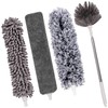 Tiumso Microfiber Feather Duster 5-in-1 Kit, 100 Inches Long Duster
