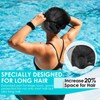 Long Hair Swim Cap for Women Men with 3D Ear
