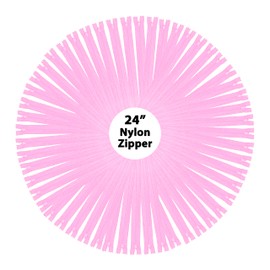 Mandala Crafts 24 Inch Pink Nylon Zippers for Sewing - 60 Colorful Zippers Replacement Sewing Supplies in Bulk for Tailor, Clothing Repair, and DIY Projects