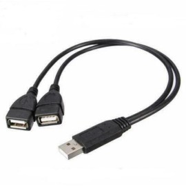 Unbranded USB 2.0 Male 1-To-2 Dual USB Female Splitter Hub Cord Adapter Converter Black