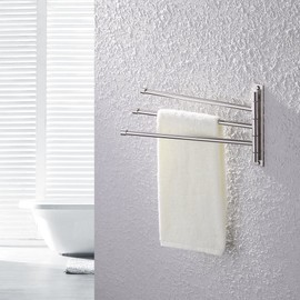 KES Bathroom Towel Bar 13.8 Inch Swing Arm Wall Mount Swing Out 3-Arm Towel Holder SUS304 Stainless Steel Brushed Finish, A2102S3-2