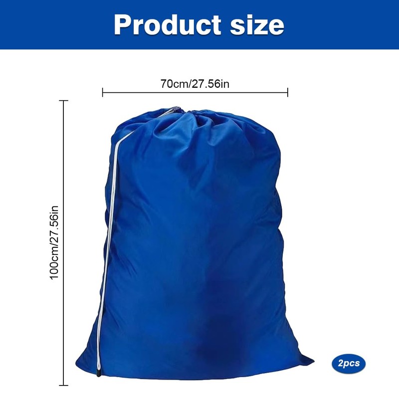 Heavy Duty Laundry Bag with Drawstring, 2 Pack Clothes Drawstring