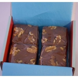 Betsy's Fancy Fudge CHOCOLATE WALNUT FUDGE, 1 LB in 4 Wrapped Pieces, Gluten Free Candy, Fresh Artisan Gourmet Fudge Makes Great Gift