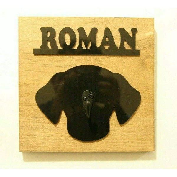 mirror mania Personalized Wooden Puppy Dog Leash Hangers Custom Holder