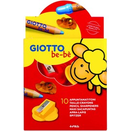 GIOTTO be-bè Colouring Pencils and Wax Crayons Kids Sharpener, 10 Pieces, Ideal for School & Home