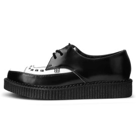 T.U.K. Shoes-Unisex-Adult Creepers, Leather Pointed Creepers (US: 13 Women/11 Men, Black/White, Numeric_11)