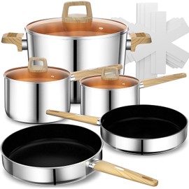 Stainless Steel Cookware Set 13-Piece, Pots and Pans Set, Induction Cookware, Kitchen Cooking Set, Oven Safe