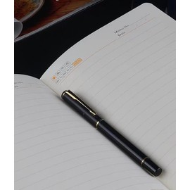 Thick Classic A5 Notebook with Pen - Vintage Travel Notebook and Pen - Journal Diary Business Daily Ideas Notepad - Christmas Birthday Gift Set for Mum Dad Grand Parents (GREY)