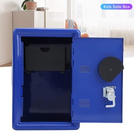 Asixxsix Kid's Coin Bank Locker Safe, Metal Kids Safe Money with Single Digit Combination Lock and Key, Built in Pullable Change Storage Box, 7.1x4.7x3.9 Inch Piggy for Birthday Gift(Blue)