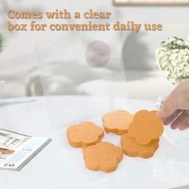 100-Count Facial Sponges Compressed Facial Sponges Natural Facial Cleansing Sponges Pads Cute Flower Shape Exfoliating Sponges for Cleansing Reusable,Best Makeup Gift, Deep Yellow