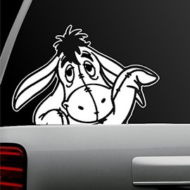 Auto Sticker - Auto Decal - Eeyore Waiving - White - Window Sticker for Car, ...