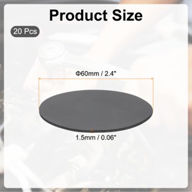 PATIKIL Pack of 20 rubber washers, diameter 60 mm high, 1.5 mm rubber seal, round, sound dampening rubber rings, flat seal for car sector, motorcycle mounting