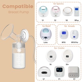 4 botellas de almacenamiento de leche materna de 10 oz/300 ml, compatibles con enfriador Momcozy de 22 onzas, botellas de bombeo para SpectraS1 S2 9 Plus, Motif Luna y la mayoría de bridas de boca