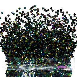 qiipii 32000PCS 3mm Peacok AB Resin Rhinestones for Crafting Dark Green AB Flatback Jelly Resin Stones Bulk SS10 Non-Hotfix Black Green AB Diamonds Gems for Nails Face Eyes Makeup Tumblers DIY Crafts