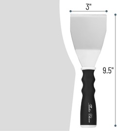 Bates- Bent Scraper, 3", Stainless Steel, Soft Grip & Heavy Duty, Hammer End, Drywall Spackle Knife, Metal Paint Scraper Tool for Wood, Putty Knife Scraper, Wall Scraper, Drywall Knife, Scrappers Tool