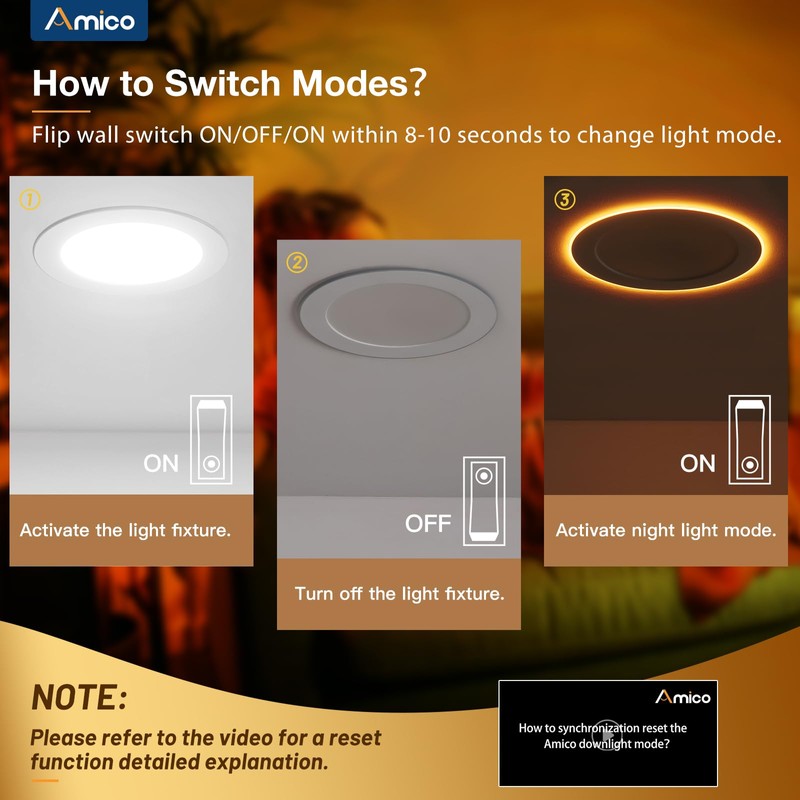 Amico 12 Pack 4 Inch 5CCT LED Recessed Ceiling Light