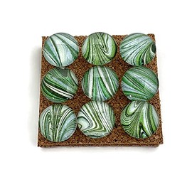 Push Pins for Memo Board in Green Swirl Set of 9 (P74)