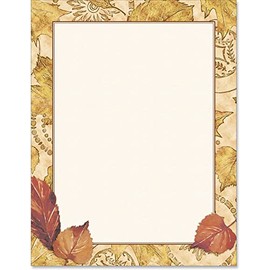 Paperdirect Autumn Elegance Fall Leaves Thanksgiving Theme Paper Stationery, Border Paper, Letterhead 8.5 x 11, 25 sheets, Elegant Premium Writing Paper, Decorative Printer Paper