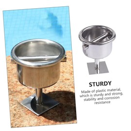 IWOWHERO Swimming Pool Embedded Parts Preembedded Inserts Underwater Cups Pool Lines Parts Metal Flat Caps