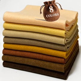Brown Felt Fabric 8'' x 36'', 1.6mm Thick 8 Assorted Colors Felt Sheets Soft and Durable Flexible Craft Acrylic for Sewing DIY Art Craft Project Decorations