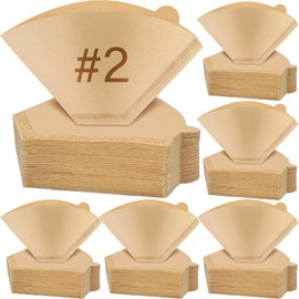 600 filtros de café #2 filtros de café sin blanquear 2 papeles de cono para goteo y compatibles con cafetera de vertido (2-6 tazas)