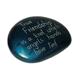 True Friendship Is A Knot Which Angels Hands Have Tied - Sentiment Message Paperweight - Handcarved Palewa Stone Paperweight