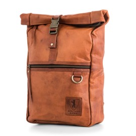 BERLINER BAGS Vintage Leather Backpack Utrecht M, Large Waterproof Bookbag for Men and Women - Brown