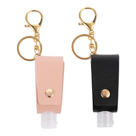 OHPHCALL Clear Bottle 2pcs Hand Case Ornament Travel Hand Cream Leather Empty Bottle Keychain