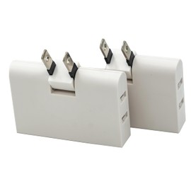 Bunmu Denki Outlet Tap, Thin, Wall, 3 AC Outlets, Octopus Outlet, Branching, Charging, Multi-Tap, Gap Outlet, Set of 2