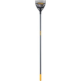 True Temper 2919100 Poly Shrub Rake with Cushion Grip, 8", Gray