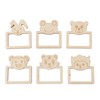100pcs Wooden Cartoon Animal Photo Frame Decorative Hand Painting Photo