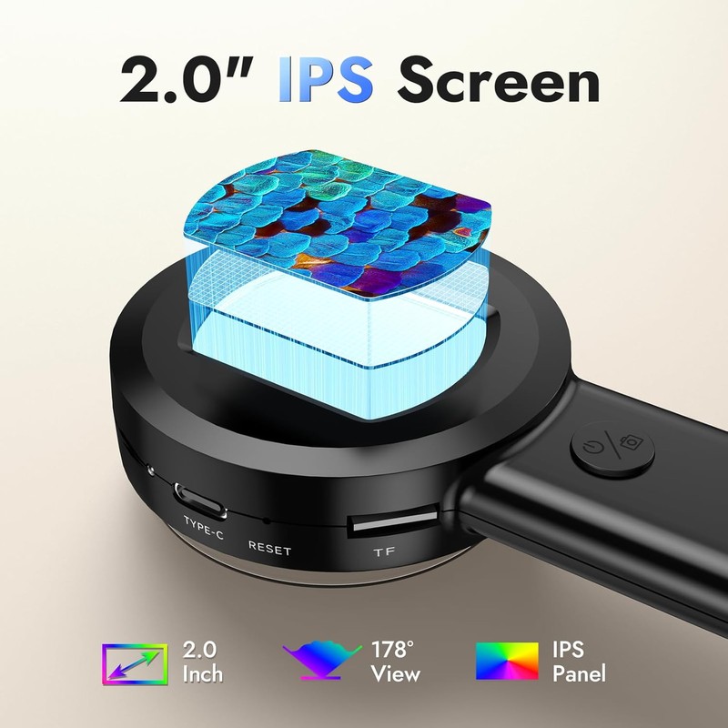 100X Magnifying Glass for Reading, Digital Magnifier with 2inch Screen,