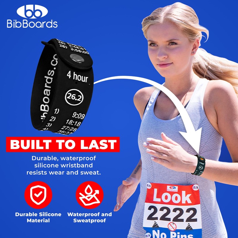 BibBoards Marathon Pace Band Full Marathon 3:10 - Your Personal