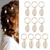 DOPENSPI 10PCS Shell Hair Clips, Boho Shell Hair Rings Seashell