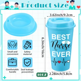 FillTouch 24 Pcs Nurse Appreciation Gifts Plastic Tumblers Nurse Week Gift Bulk 16 oz Reusable Coffee Cup with Lid Thank You Gifts for Women Practitioner 2025 RN Graduation Party Supplies(Classics)