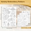 DOODLREAM 32Pcs Planet Galaxy Embroidery Pattern Stabilizers, 8.3"x11.7" Solar System