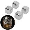 4Pcs Stainless Steel Ice Cubes Reuseable Polishing Beverage Chilling Stones
