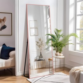 NeuType Full Length Mirror Floor Mirror with Standing Holder Bedroom/Locker Room Standing/Hanging Mirror Dressing Mirror (Rose Gold) (AMZVCNTJJ00373ZZF-ZYF)