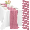 12 Pieces Dusty Rose Cheesecloth Table Runner 10FT Pink Runner