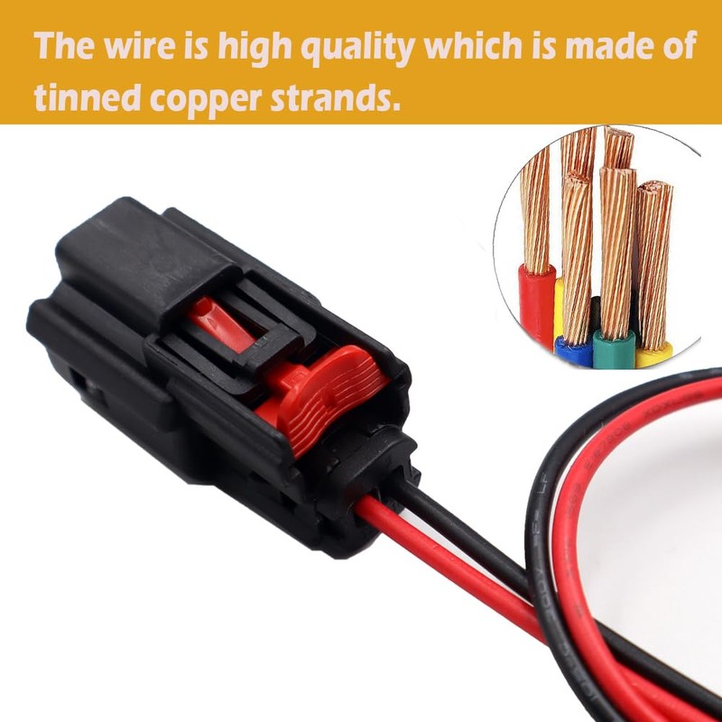 2-Pin LED Light Fog Lamp Fog Light Connector Pigtail Compatible