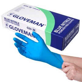 K-MART Gloveman Blue Nitrile Disposable Gloves (Box of 100) (Large)