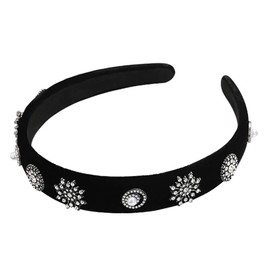 Donalie Women's Velour Headband Black Hair Band Hair Accessory