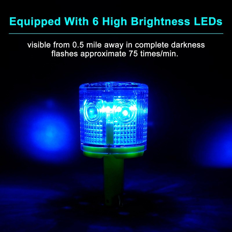 Aolyty Solar Strobe Warning Light 360 Degree Single Column Super