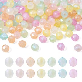 Magibeads 350Pcs 10mm Faceted Acrylic Round Beads Cute Candy Kawaii Round Ball Loose Spacer Beads for Crafts DIY Bracelet Keychain Jewelry Making Supplies