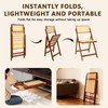 Rattan Dining Chairs Walnut Natural Resin Rattan Chair Foldable 2