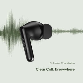 Oraimo Wireless Earbuds, Bluetooth 5.4 in Earphones with HiFi Stereo Deep Bass,4 ENC Noise Cancelling Earphones, 4HD Microphones with 30 Hours Playtime, Black